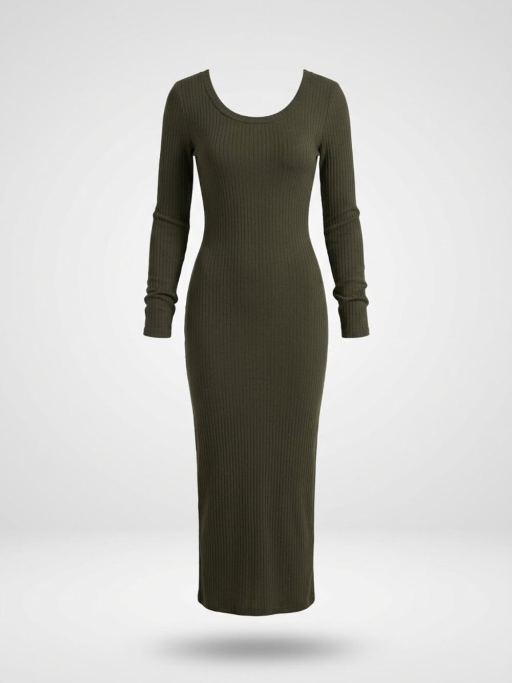 Graphite Green Long Sleeve Tie-Back with Cutout Maxi Dress, Hyssop Size L